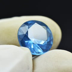 Round Shape Light Blue Ceylon Sapphire 6.55 Carat Natural Certified Loose Gemstone Most Perfect Gem