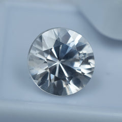 Sparkle White Natural Sapphire 6.95 Carat Round Shape Certified Sapphire Loose Gemstone Best For Engagement Rings