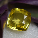 Yellow Sapphire Rare Square Cushion Cut 8.85 Ct CERTIFIED Loose Gemstone Natural Genuine YELLOW Sapphire