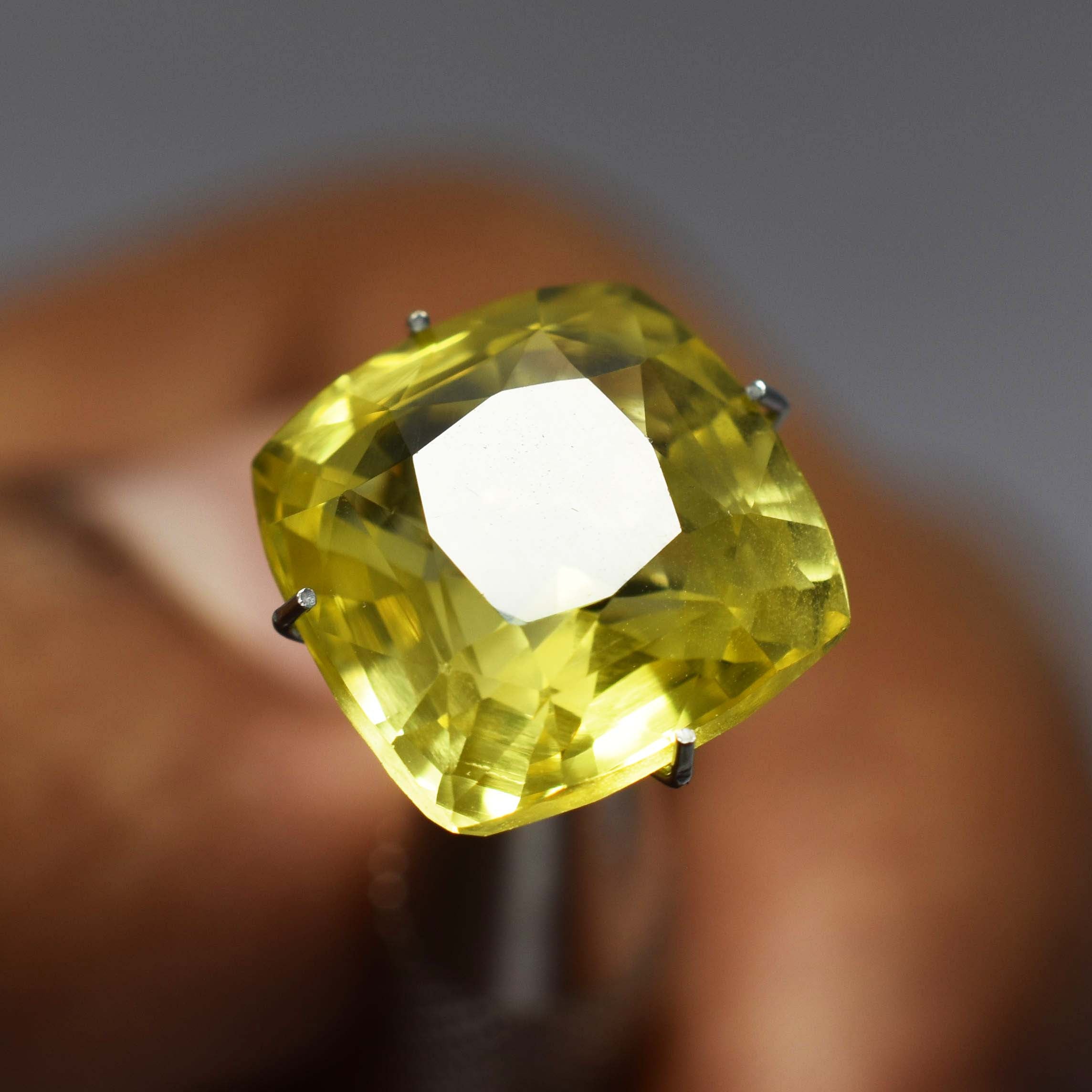 Yellow Sapphire Rare Square Cushion Cut 8.85 Ct CERTIFIED Loose Gemstone Natural Genuine YELLOW Sapphire