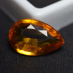 Certified Natural Orange Sapphire 9.30 Carat Pear Shape Loose Gemstone Ceylon Sapphire Certified