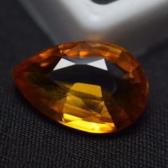 Certified Natural Orange Sapphire 9.30 Carat Pear Shape Loose Gemstone Ceylon Sapphire Certified