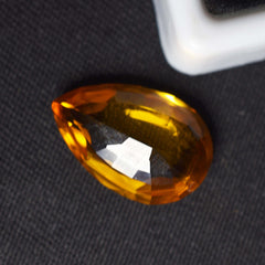 Certified Natural Orange Sapphire 9.30 Carat Pear Shape Loose Gemstone Ceylon Sapphire Certified