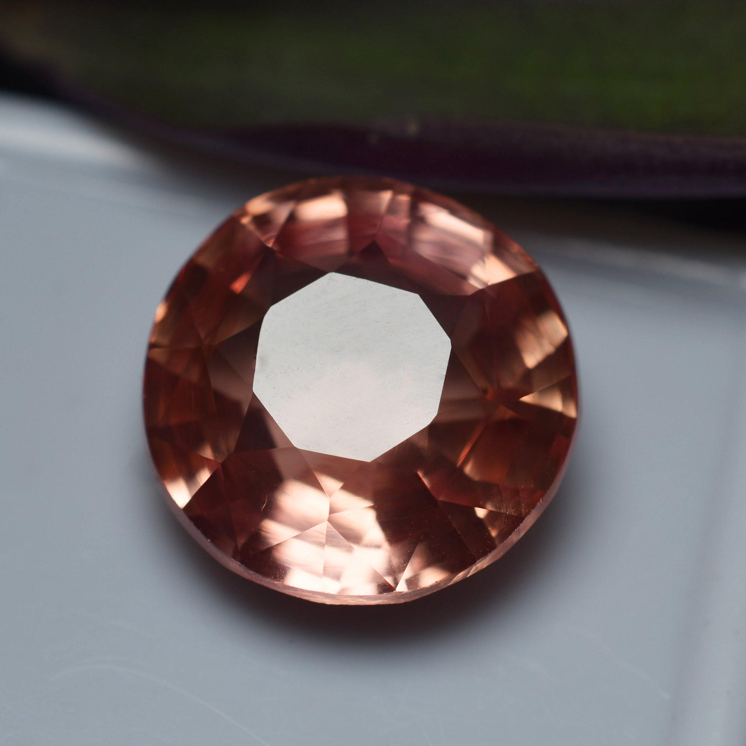 Natural Padparadscha Sapphire 10.01 Ct Excellent Round Shape Beautiful Sapphire Loose Gemstone CERTIFIED Natural Padparadscha