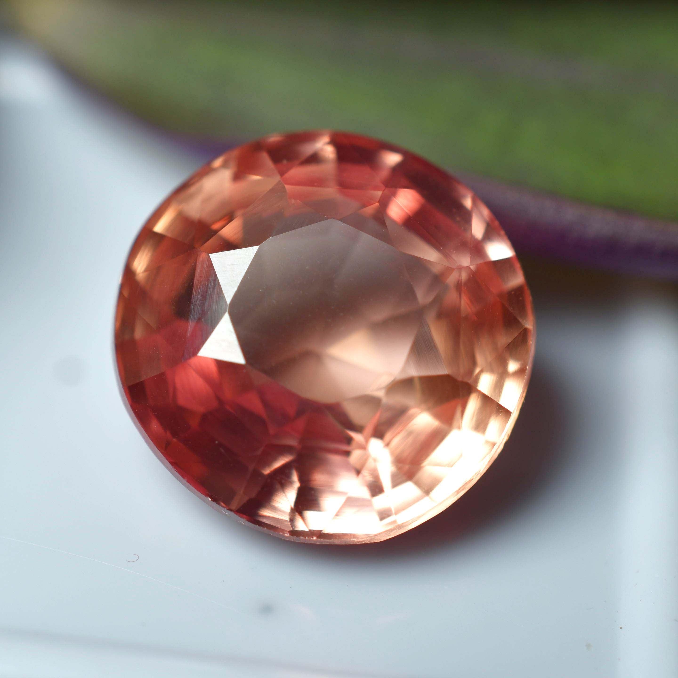 Natural Padparadscha Sapphire 10.01 Ct Excellent Round Shape Beautiful Sapphire Loose Gemstone CERTIFIED Natural Padparadscha