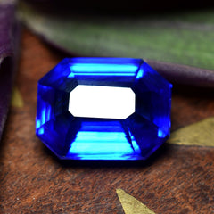 Natural Blue Tanzanite 8.95 Ct Flawless Emerald Cut Loose Gemstone Certified Stunning Quality Blue Tanzanite