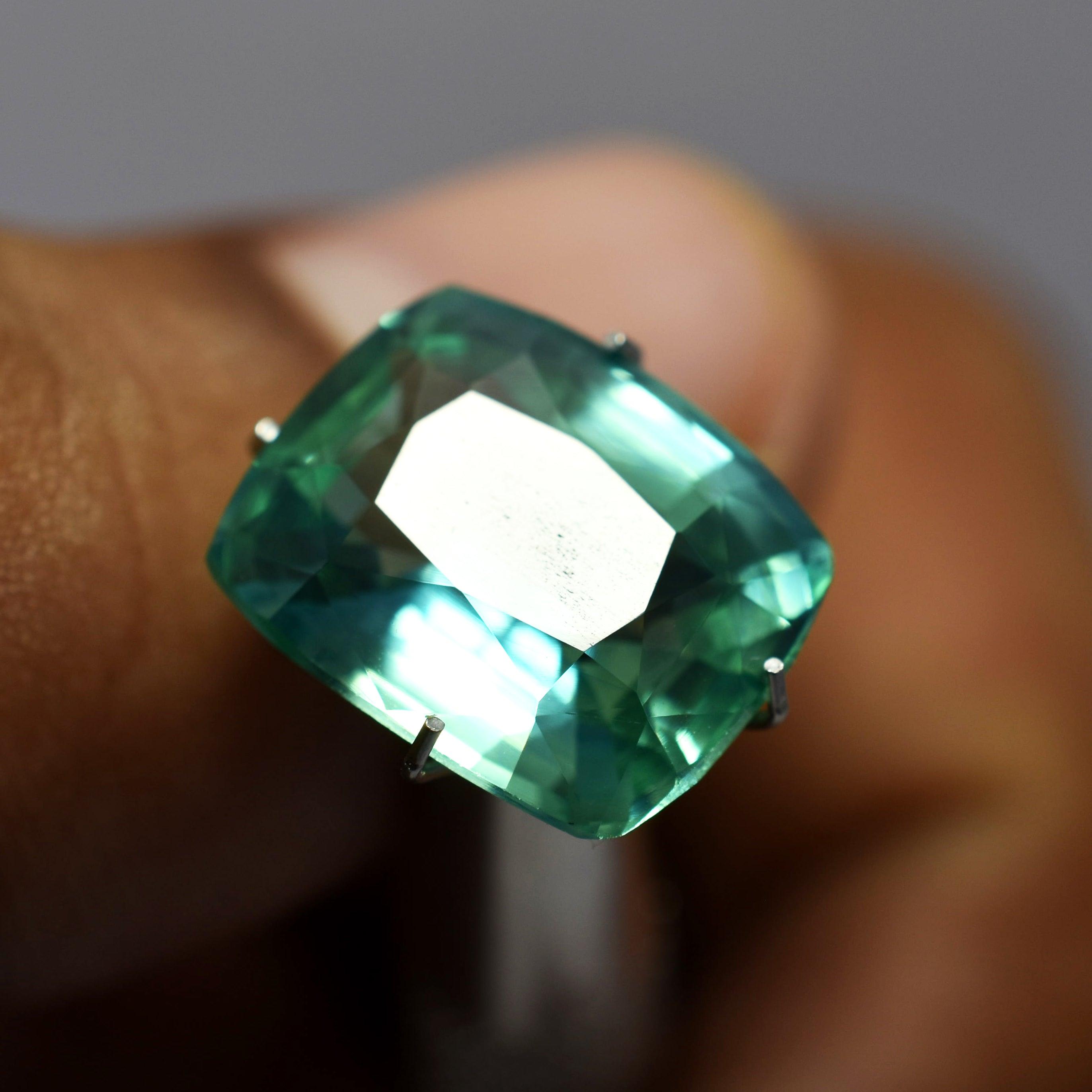 Sapphire Stunning Quality Natural CUSHION Cut 8.55 Ct CERTIFIED Loose Gemstone Bluish Green