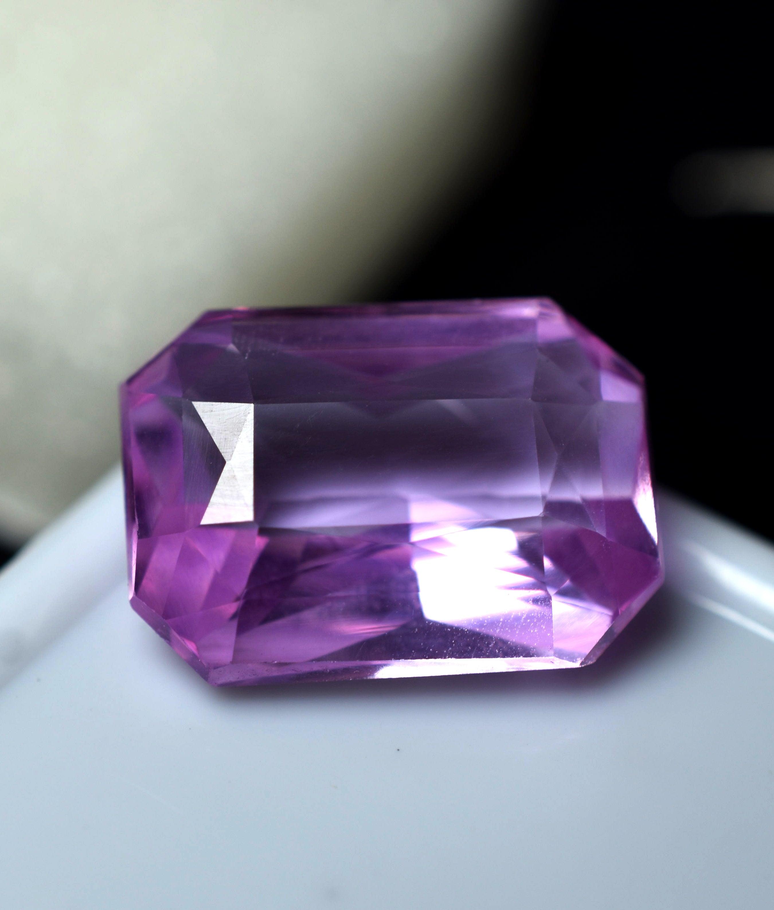 Natural Pink Sapphire 8.85 Ct Natural Flawless SAPPHIRE Pink Emerald Cut CERTIFIED Loose Gemstone