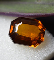 Orange Sapphire 10.35 Ct Natural Rare Ceylon Sapphire Orange Emerald Cut CERTIFIED Loose Gemstone