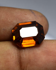 Orange Sapphire 10.35 Ct Natural Rare Ceylon Sapphire Orange Emerald Cut CERTIFIED Loose Gemstone