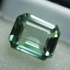 Sapphire Gemstone Natural 10.90 Ct MONTANA Sapphire BLUISH GREEN Emerald Cut CERTIFIED Loose Gemstone