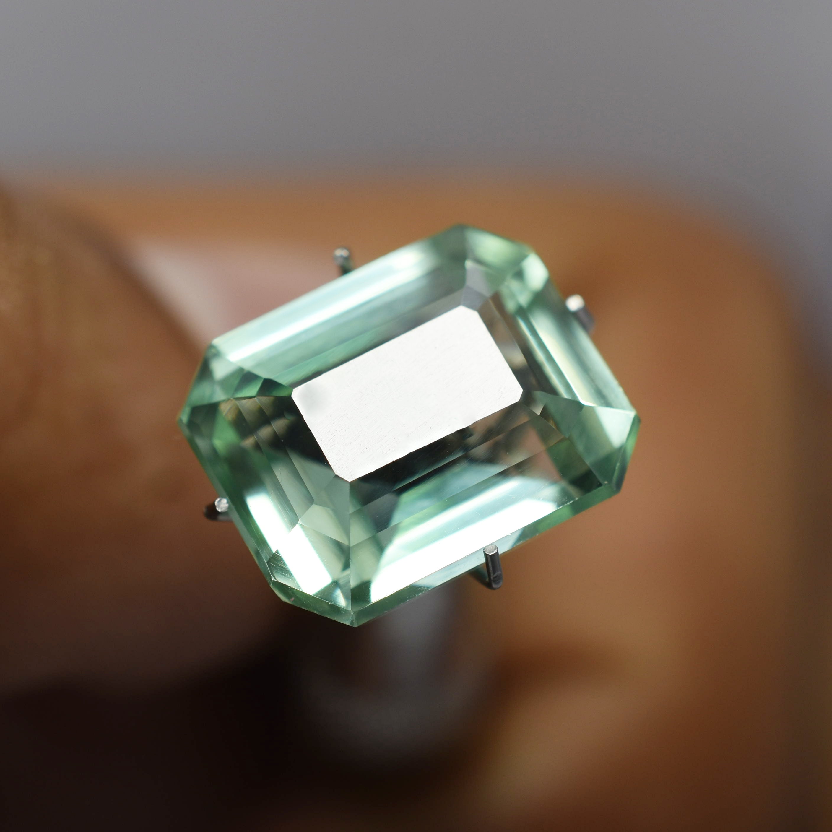 Sapphire Gemstone Natural 10.90 Ct MONTANA Sapphire BLUISH GREEN Emerald Cut CERTIFIED Loose Gemstone