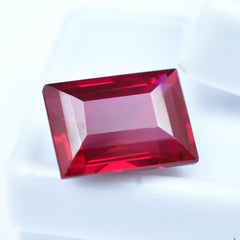 Bloody Red Ruby 10.70 Carat Emerald Shape Natural Pigeon Rubies Red Certified Loose Gemstones