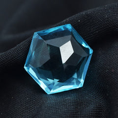 13.56 Carat Natural Octagon Shape Ocean Blue Aquamarine Certified Loose Gemstone A++  Fine Quality Aquamarine Ring And Jewelry Making Gemstone Cut 14x14MM