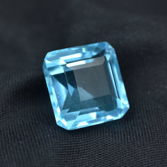 Aquamarine Necklace Certified Natural 13.65 Ct Blue Aquamarine Square Cut Loose Gemstone May Use As A Gift