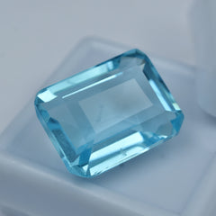 Aquamarine Gem Improve Harmony and Balance | Natural Emerald Cut 14.99 Ct Certified Blue Aquamarine Loose Gemstone Pendant Size Gem , Gift For Her