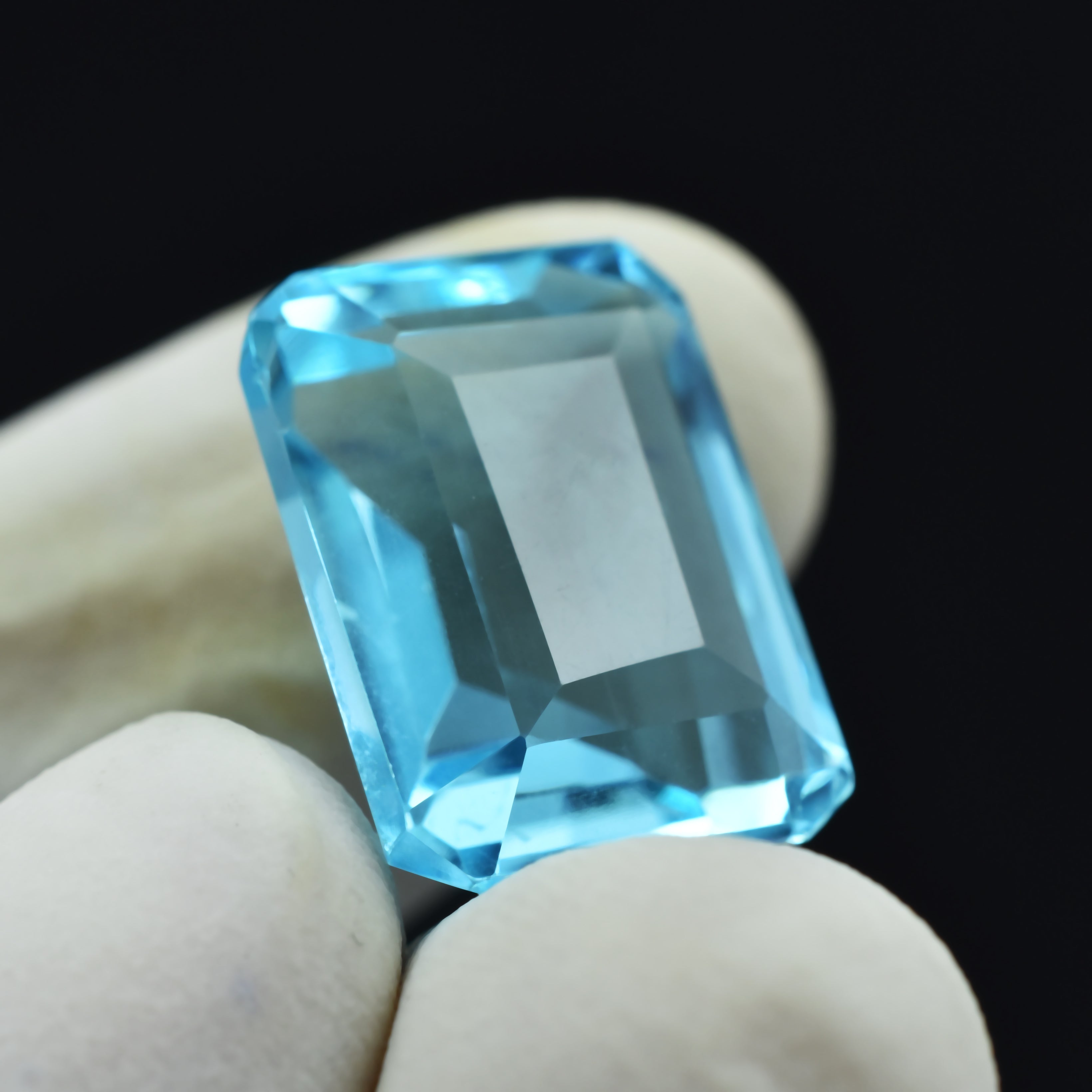 Aquamarine Gem Improve Harmony and Balance | Natural Emerald Cut 14.99 Ct Certified Blue Aquamarine Loose Gemstone Pendant Size Gem , Gift For Her