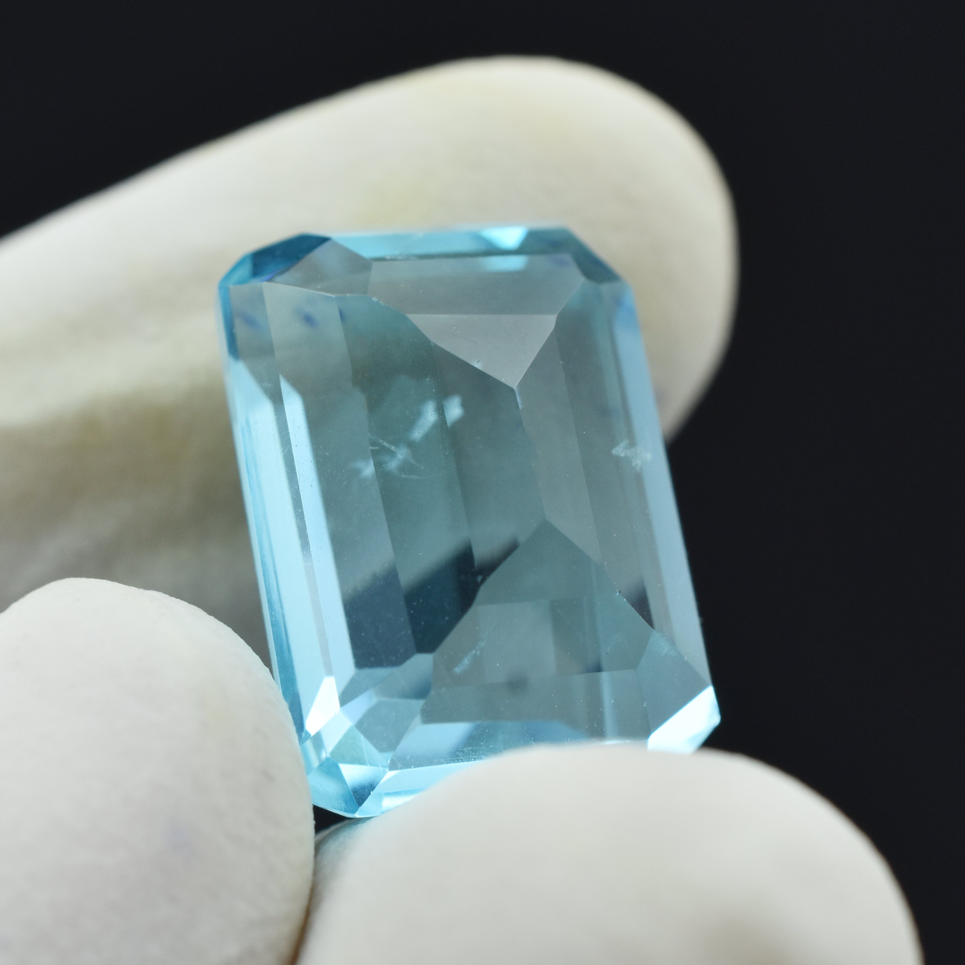 Aquamarine Gem Improve Harmony and Balance | Natural Emerald Cut 14.99 Ct Certified Blue Aquamarine Loose Gemstone Pendant Size Gem , Gift For Her