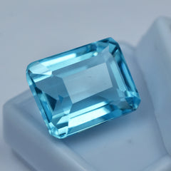 Biggest Offer !!! Aquamarine Gem Emerald Cut 12.00 Ct Natural CERTIFIED Loose Gemstone , Brazilian Aquamarine Gem