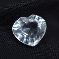 Glistening White Sapphire 6.80 Carat Heart Shape Natural White Sapphire Certified Loose Gemstone Best For Intuition & Good Luck