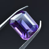 Certified 3.75 Carat Emerald Shape Natural Purple Tanzanite Certified Tanzanite Jewelry Loose Gemstone