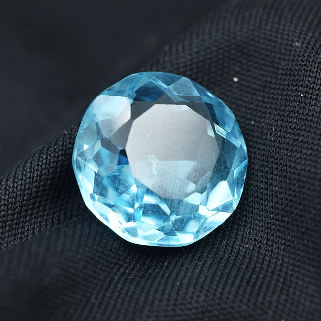 Big Size Aquamarine Cut Gemstone 12.45 Carat Round Shape Genuine Jewelry Making Natural Aquamarine CERTIFIED Round Shape Ocean Blue Loose Gemstones