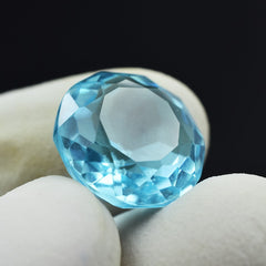 Big Size Aquamarine Cut Gemstone 12.45 Carat Round Shape Genuine Jewelry Making Natural Aquamarine CERTIFIED Round Shape Ocean Blue Loose Gemstones