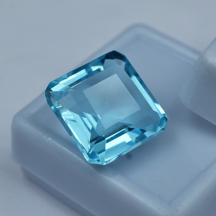 AAA 17x14MM Flawless Brazilian Aquamarine 13.85 Carat Loose Emerald Gemstone Emerald Cut , Valentine's Jewelry , Ring & Earing Making Aquamarine Loose Gemstone