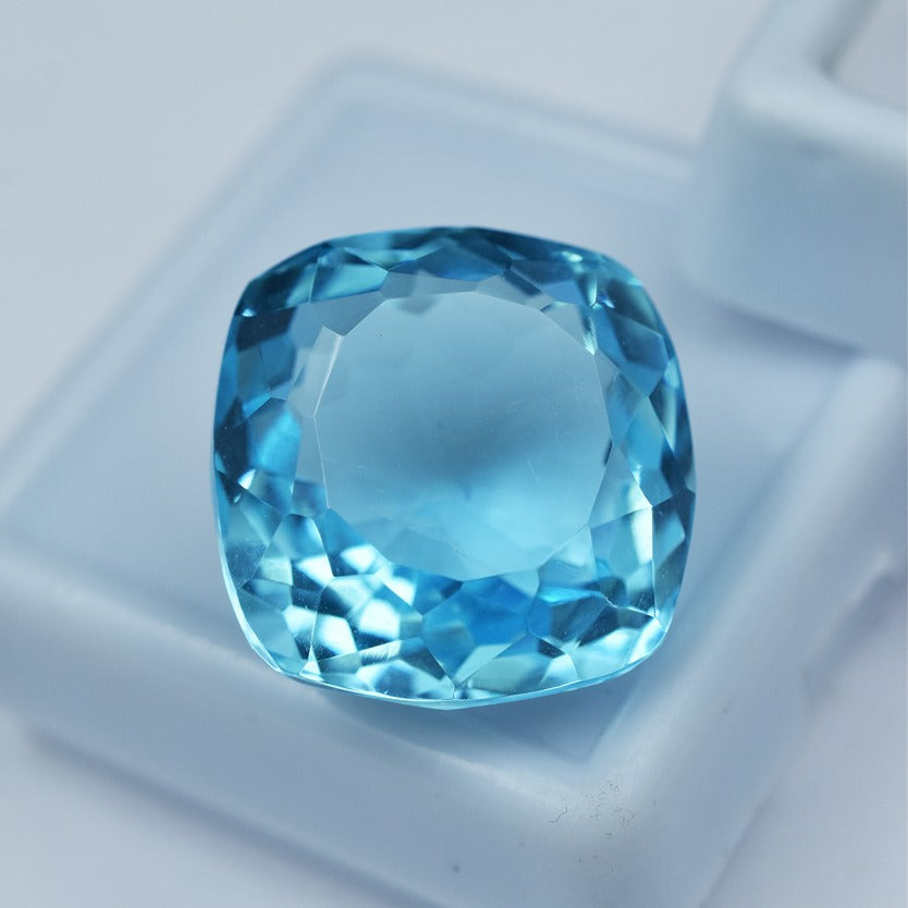 AAA Flawless Blue Aquamarine 12.85 Carat Loose Square Cushion Cut, Gemstone Brazilian Aquamarine Cut Stone Genuine Jewelry Making Gemstone And Excellent quality For Gift