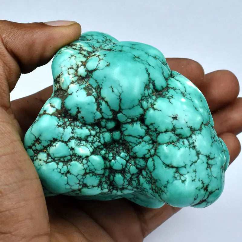 1000 carat natural blue turquoise rough close up
