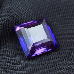 Tanzanite Natural 8.55 Carat Square Shape Purple Tanzanite Certified Pendant Size Loose Gemstone