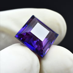 Tanzanite Natural 8.55 Carat Square Shape Purple Tanzanite Certified Pendant Size Loose Gemstone