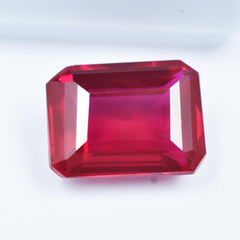 Best For Protection Natural Red Ruby 8.25 Carat Emerald Shape Certified Loose Gemstone Mozambique Red Ruby