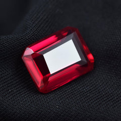 Best For Protection Natural Red Ruby 8.25 Carat Emerald Shape Certified Loose Gemstone Mozambique Red Ruby