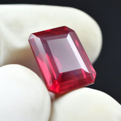 Best For Protection Natural Red Ruby 8.25 Carat Emerald Shape Certified Loose Gemstone Mozambique Red Ruby