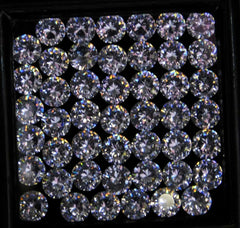 14 Pcs CERTIFIED 5 MM White Round Diamond Cut Natural sapphire Gemstones Lot