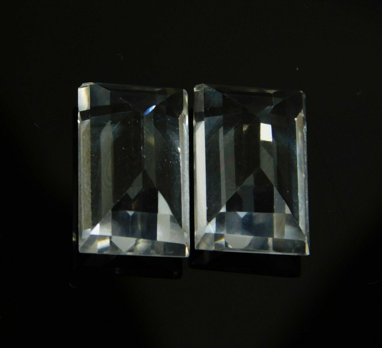 White Sapphire 16.23 Ct Natural Emerald Cut CERTIFIED Pair Rare Loose Gemstone