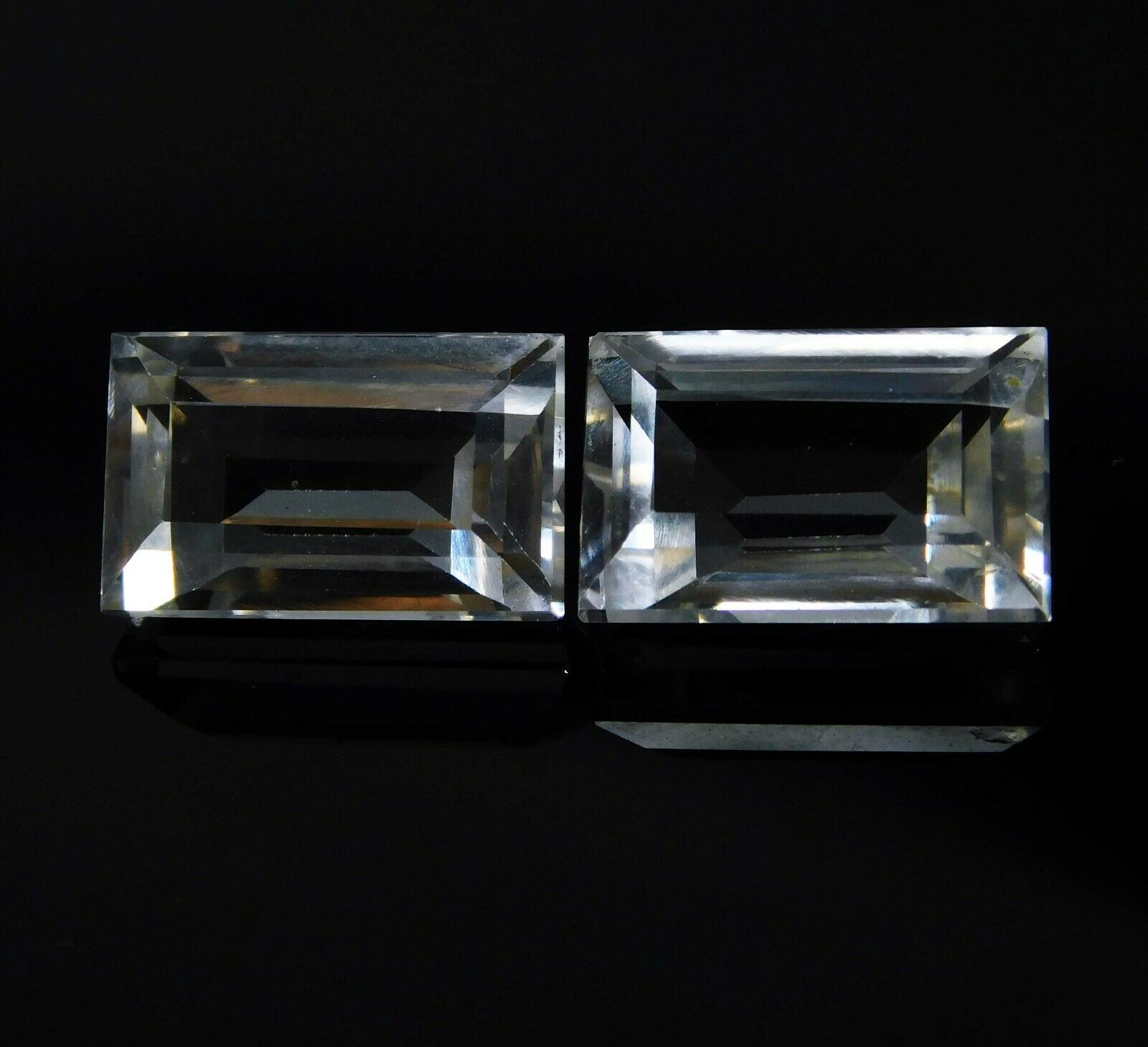 White Sapphire 16.23 Ct Natural Emerald Cut CERTIFIED Pair Rare Loose Gemstone