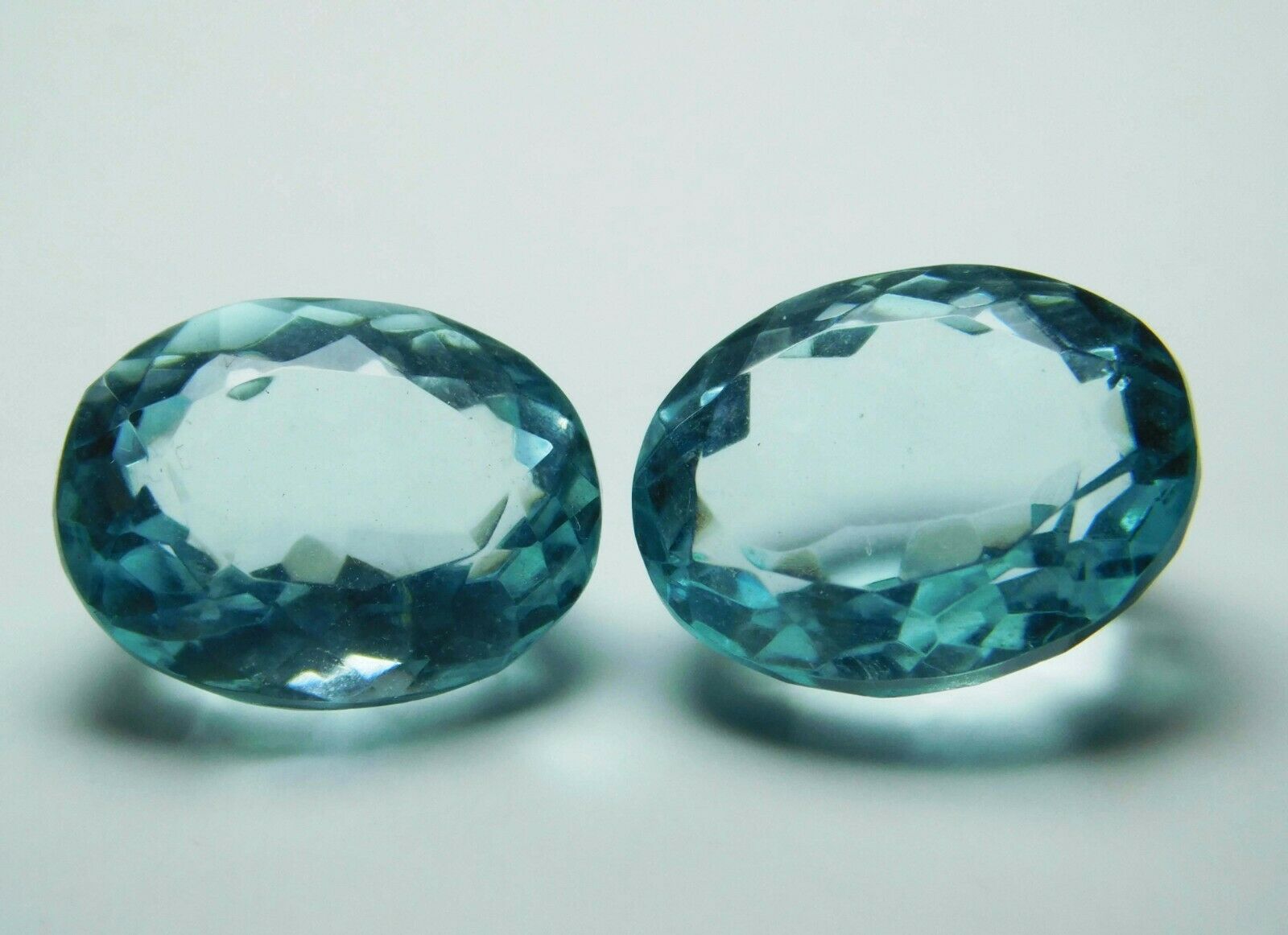 Huge Natural Blue Aquamarine Oval Cut CERTIFIED 14.70 Carat Loose Gemstone Pair