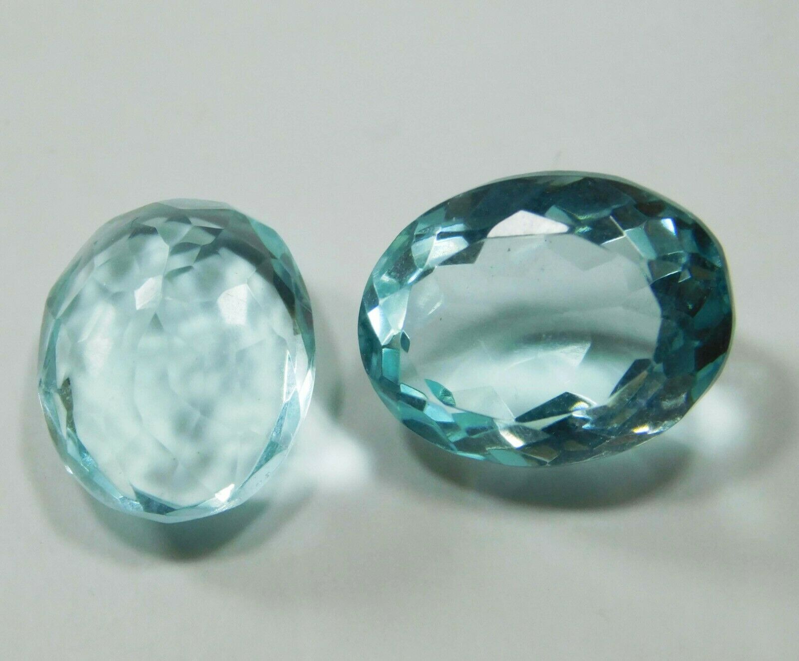 Huge Natural Blue Aquamarine Oval Cut CERTIFIED 14.70 Carat Loose Gemstone Pair