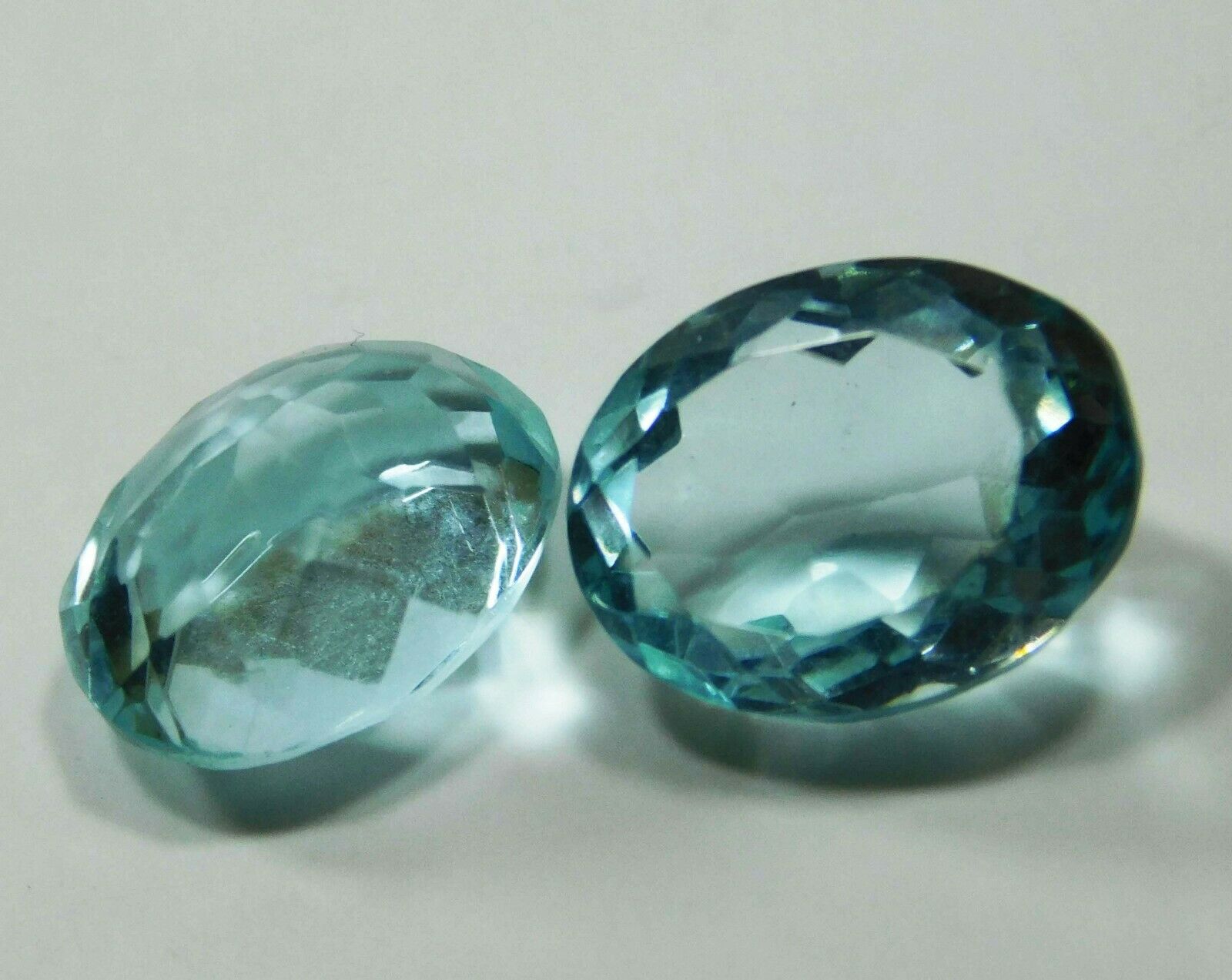 Huge Natural Blue Aquamarine Oval Cut CERTIFIED 14.70 Carat Loose Gemstone Pair