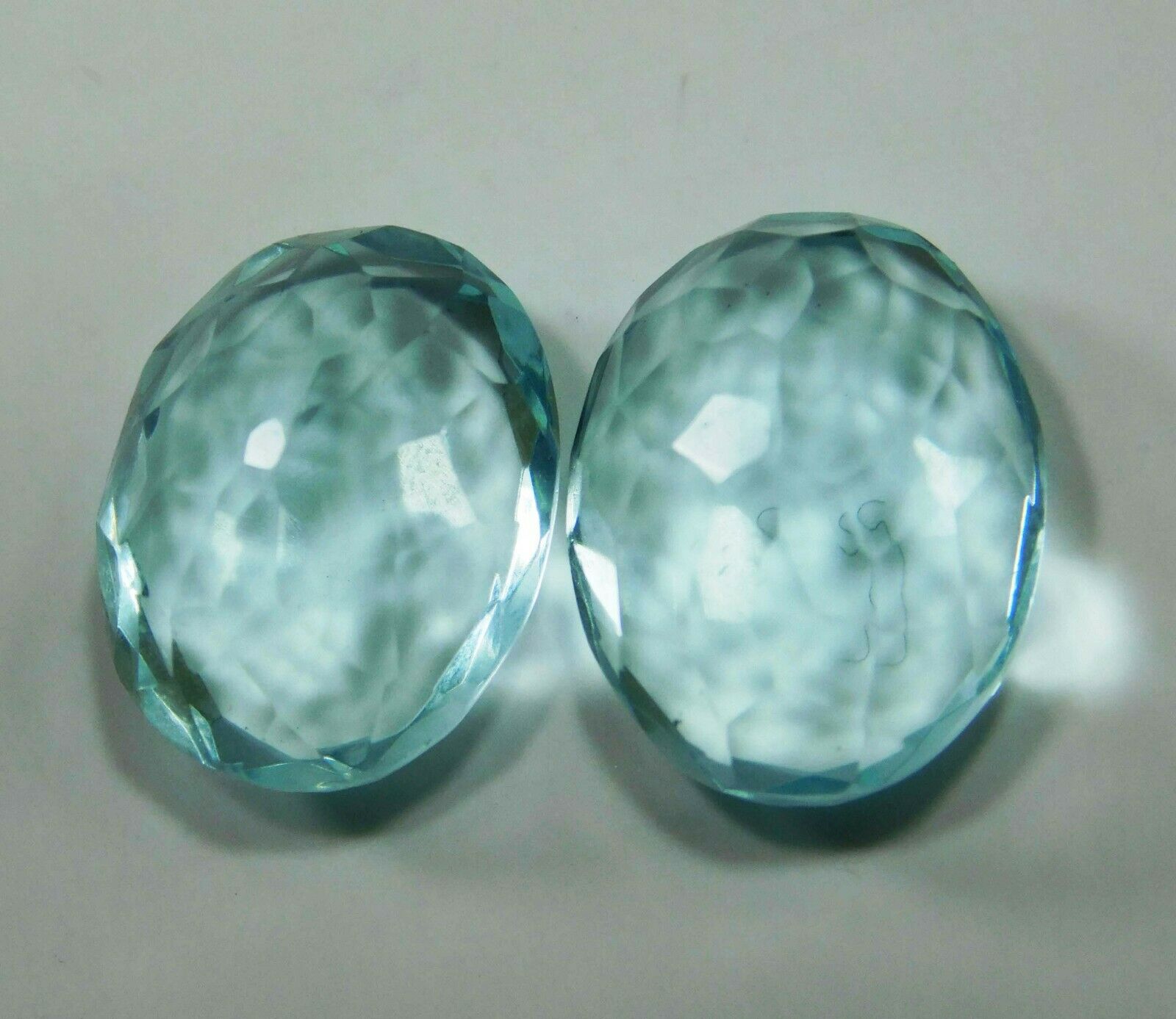 Huge Natural Blue Aquamarine Oval Cut CERTIFIED 14.70 Carat Loose Gemstone Pair