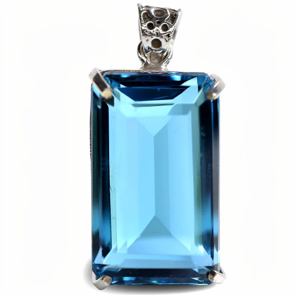 sterling silver sapphire pendant