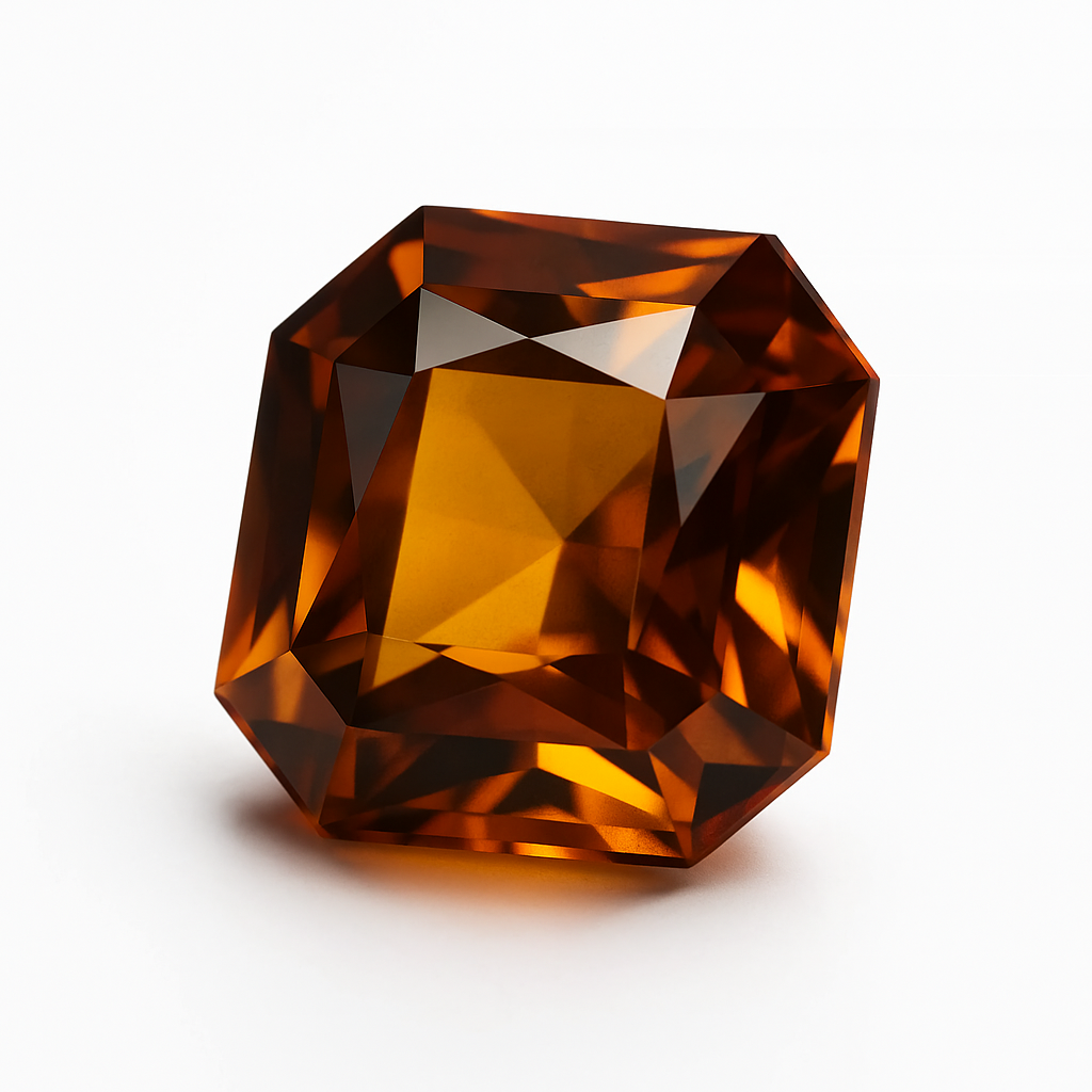 Square Cut 7.95 Ct Natural Ceylon Sapphire Orange Rare Loose Gemstone CERTIFIED