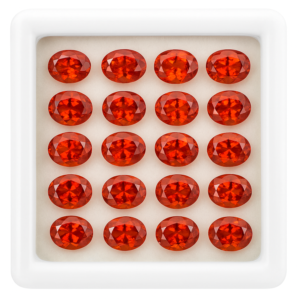 12 Pcs Natural Sapphire Orange Color Oval Cut CERTIFIED Gemstone Lot 7x5 mm