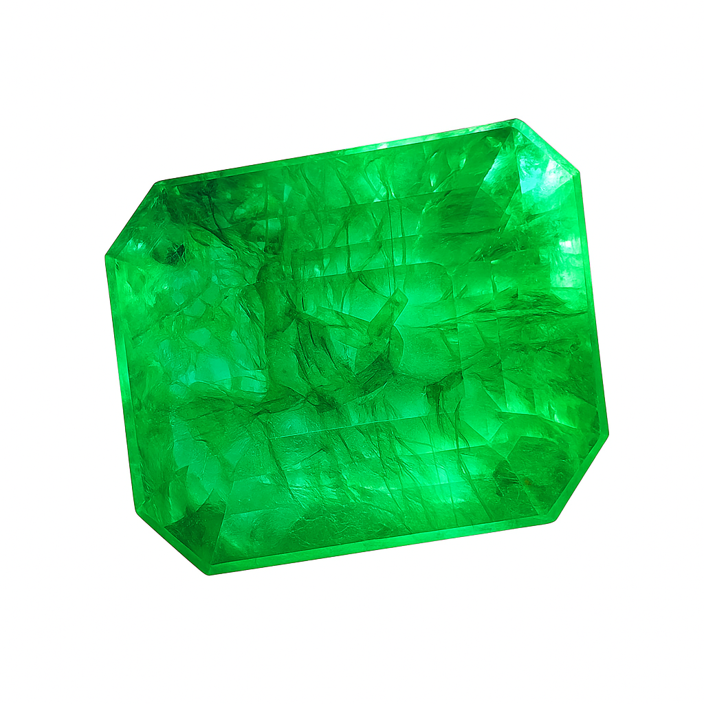 CERTIFIED 8.56 Carat Natural Muzo Emerald Loose Gemstone Green Emerald Cut