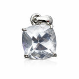 Natural 30 Ct Square Cut Sapphire Silver White Pendant Loose Gemstone CERTIFIED
