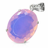 Natura Pink Opal 81 Ct Oval Cut Certified 925 Sterling Silver Pendant Rare Gems
