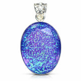 Multi Color Opal 84Ct Lab Created Oval Cut Brazilian CERTIFIED Gemstone Pendant