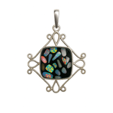 A+ CERTIFIED 46 Ct Square Cushion 925 Starling Silver Natural Opal Stone Pendant